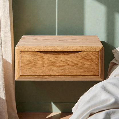 Nordic Floating Solid Oak Nightstand